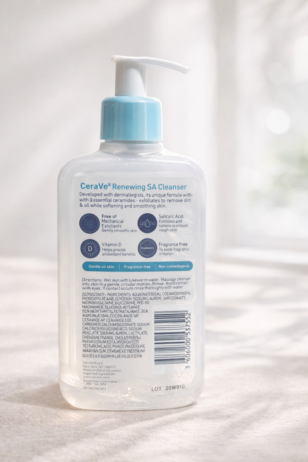 CeraVe Renewing SA Cleanser for Rough & Acne-Prone Skin (Salicylic Acid Face Wash with Ceramides)
