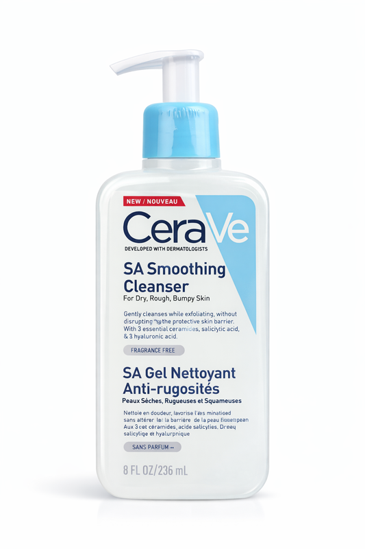 CeraVe SA Smoothing Cleanser for Rough & Bumpy Skin (Salicylic Acid Face & Body Wash with Ceramides)