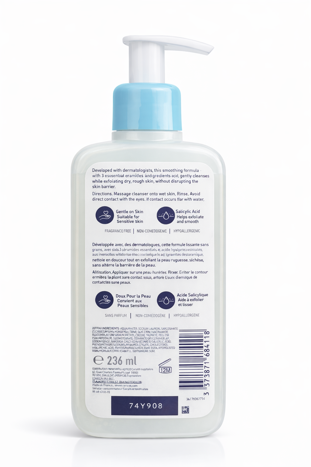 CeraVe SA Smoothing Cleanser for Rough & Bumpy Skin (Salicylic Acid Face & Body Wash with Ceramides)